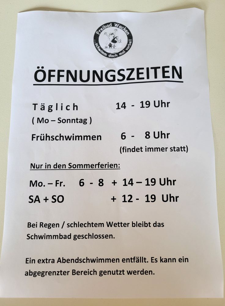 Öffnungszeiten 2025